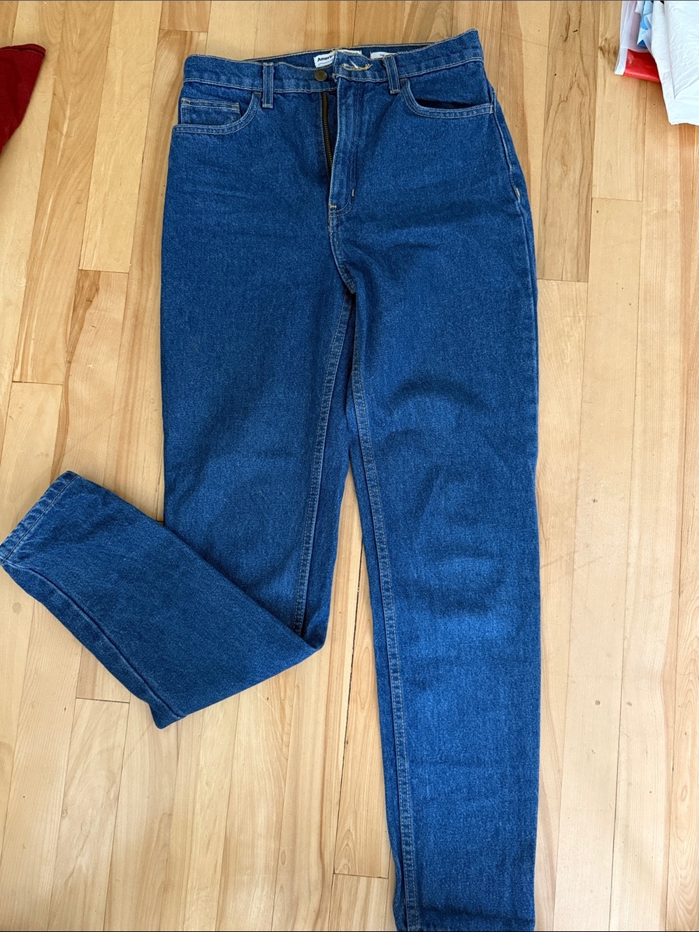 American Apparel High-Rise Dark Blue Denim Jeans